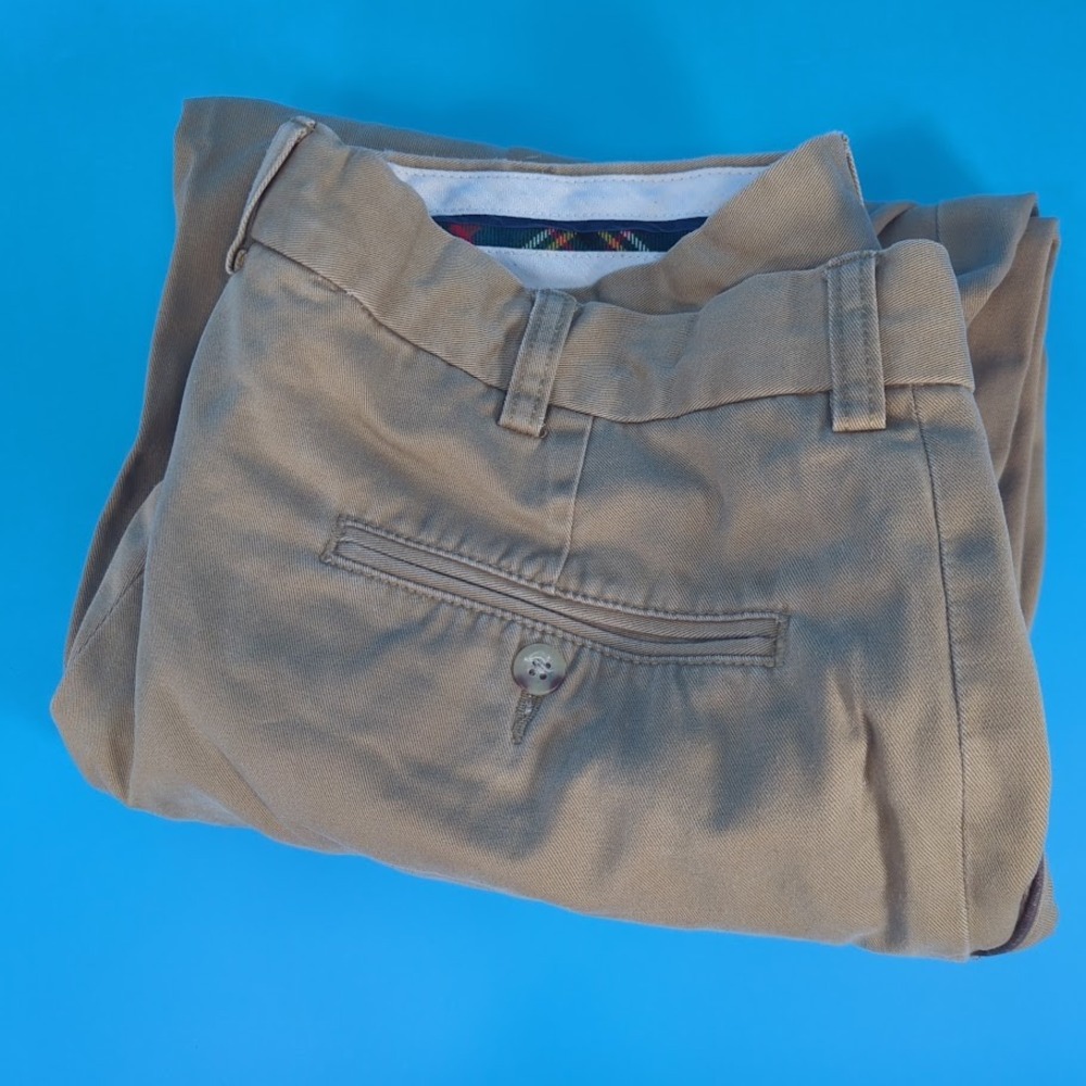 Polo Ralph Lauren Mens Tan Khaki Chino Pants Straight Leg 34x32 Flat Front